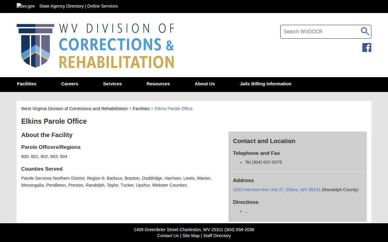 Elkins office route for Taylor County parole supervision records
