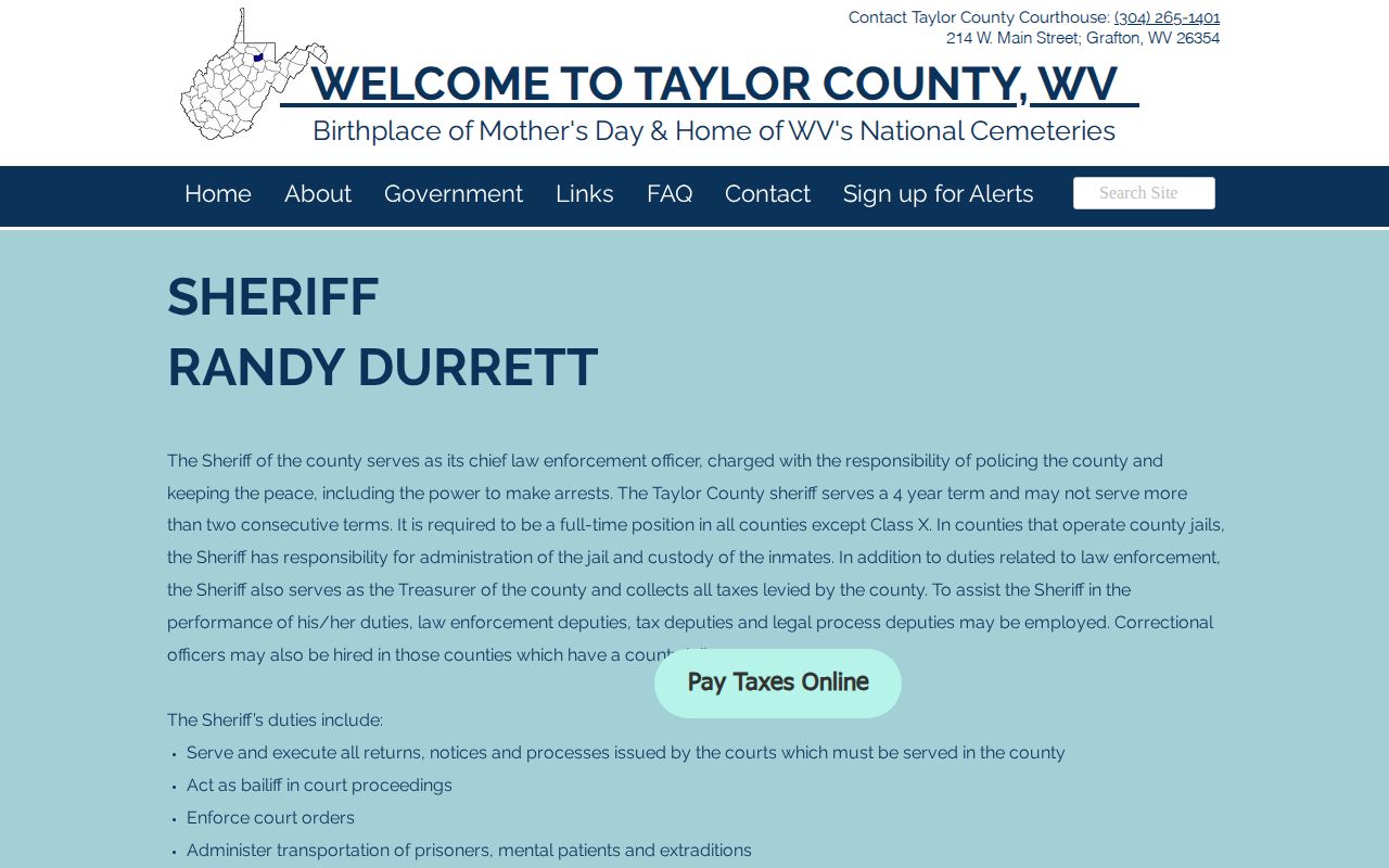 Taylor County Sheriff route for released inmate booking photo records
